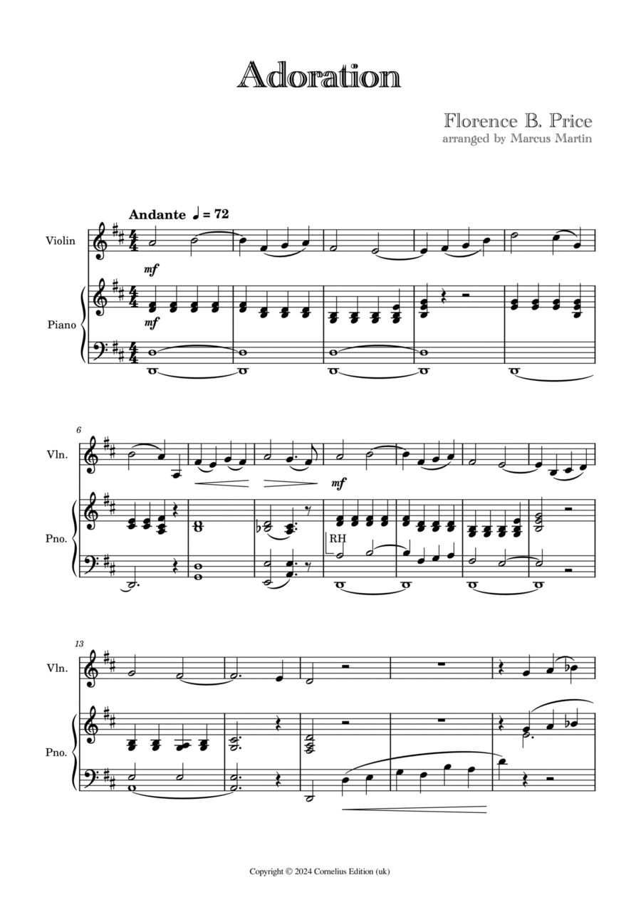 Adoration for violin and piano Violin Solo scores gallery preview page 1