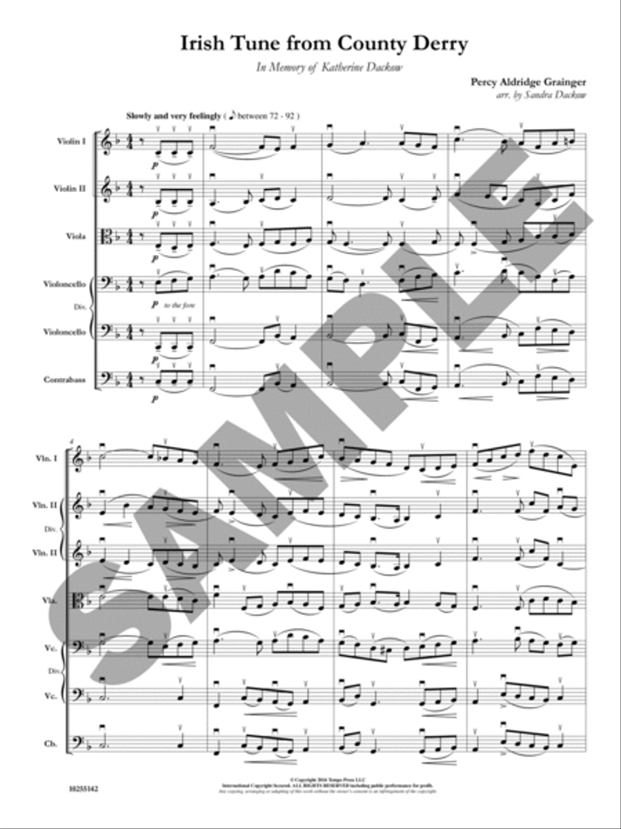 Irish Tune from County Derry (Danny Boy) Orchestra scores gallery preview page 2