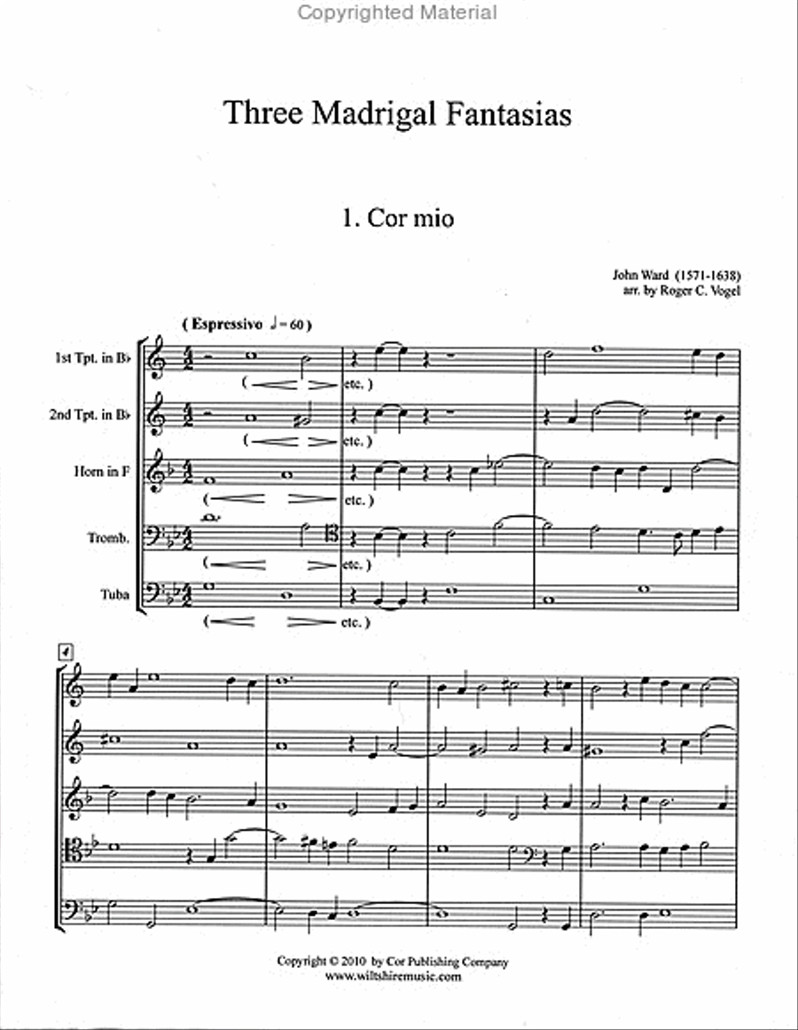 Three Madrigal Fantasias ( Roger Vogel) Choir scores gallery preview page 2