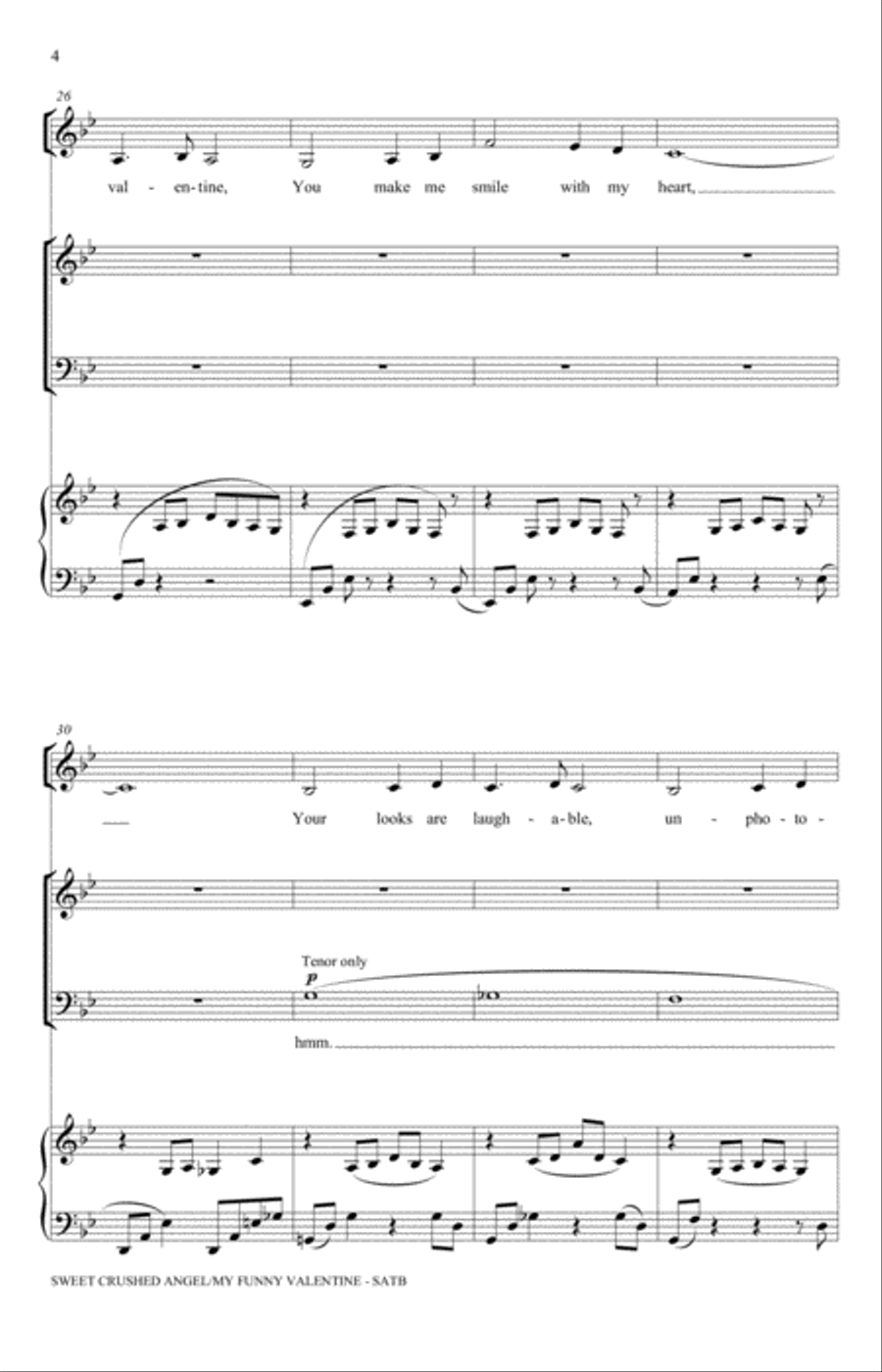 Sweet Crushed Angel/My Funny Valentine (arr. Craig Hella Johnson) 4-Part scores gallery preview page 4