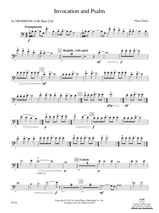 Invocation and Psalm: (wp) 1st B-flat Trombone B.C.