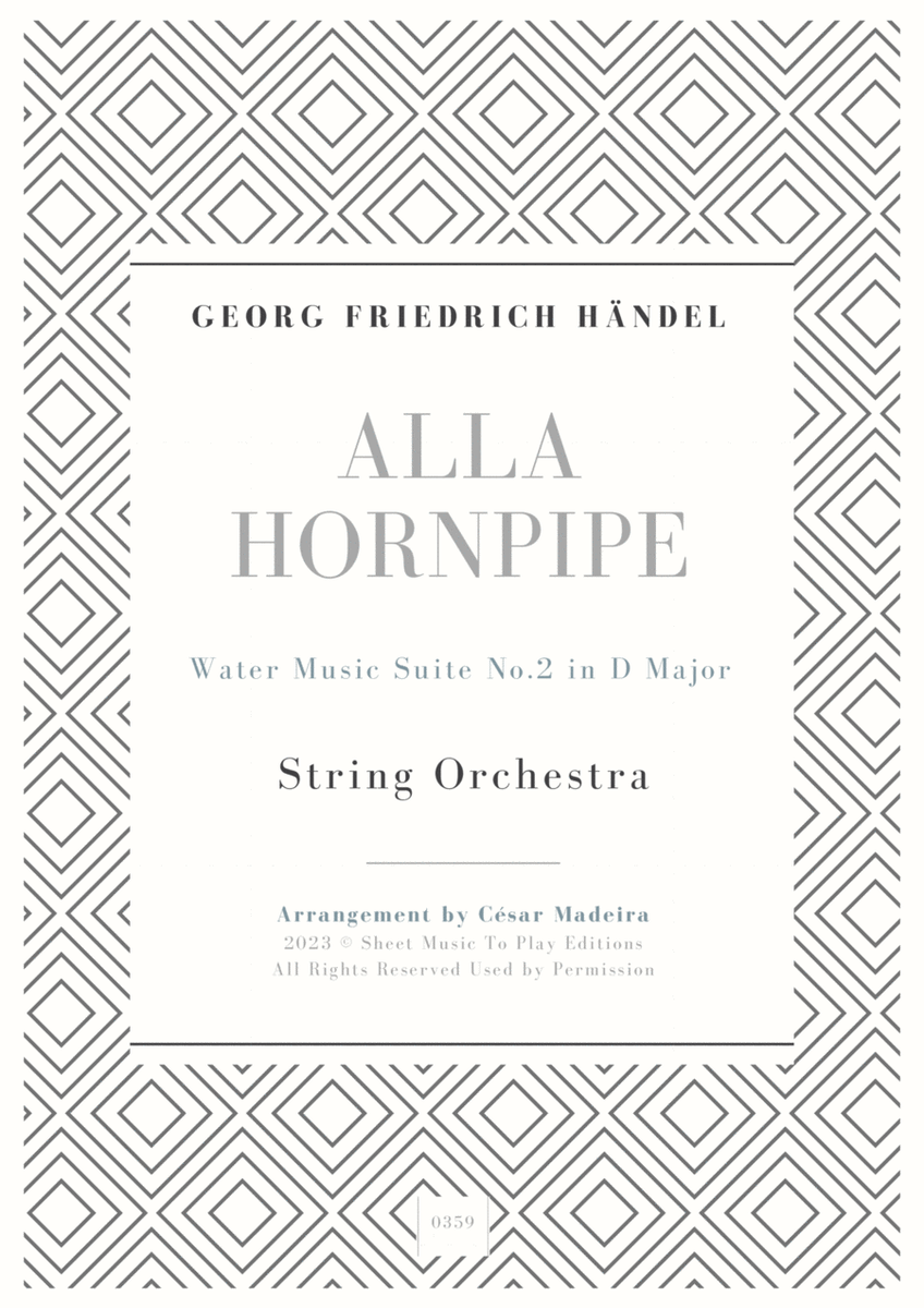 Alla Hornpipe by Handel - String Orchestra (Full Score) - Score Only image number null