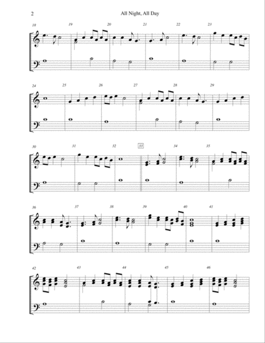 All Night, All Day - for 2-octave handbell choir 2-Octaves scores gallery preview page 2