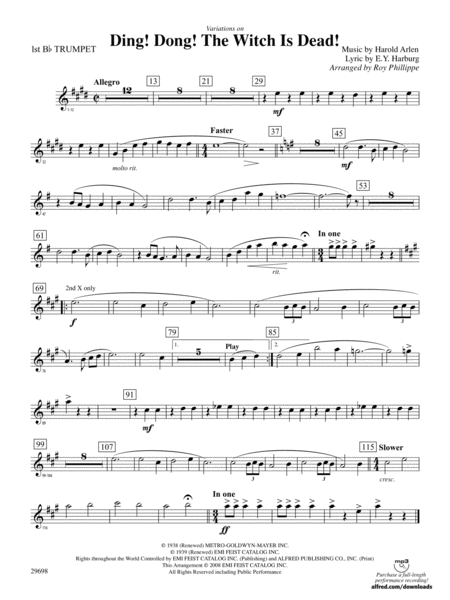 Variations on Ding! Dong! The Witch Is Dead!: 1st B-flat Trumpet