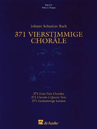 Book cover for 371 Four Part Chorales Part 2 C Treble Clef