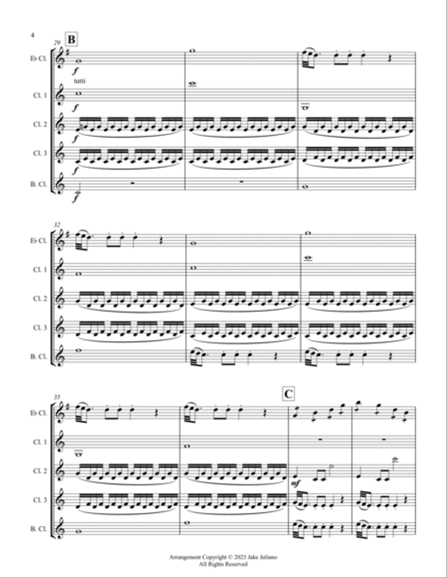 For Clarinet Quintet - Symphony No. 25 in G Minor K.183 - Allegro con brio Clarinet Quintet scores gallery preview page 4