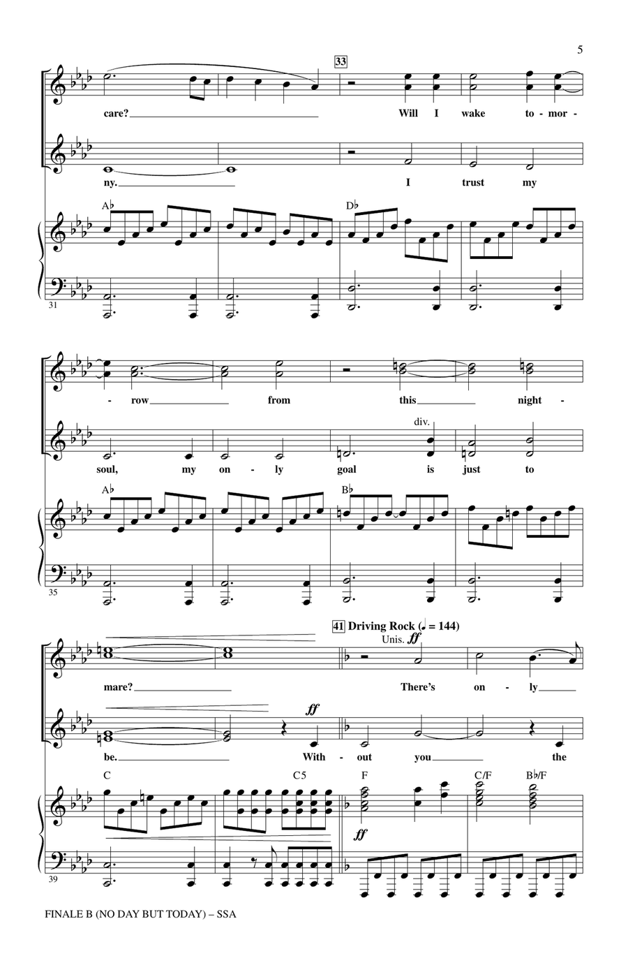 Finale B (No Day But Today) SSA scores gallery preview page 4