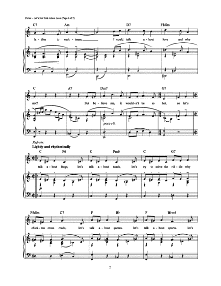 Let's Not Talk About Love Piano, Vocal, Guitar scores gallery preview page 2