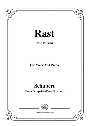 Schubert-Rast,from 'Winterreise',Op.89(D.911) No.10,in c minor,for Voice&Piano