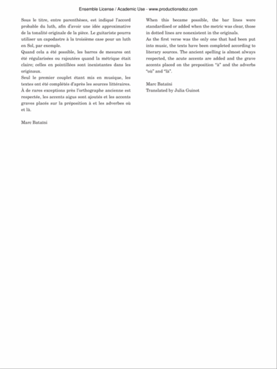 Airs de cour, vol. 1 Classical Guitar scores gallery preview page 5