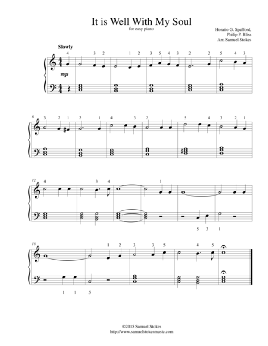 It is Well With My Soul - easy piano It is Well With My Soul - easy piano Easy Piano scores gallery preview page 1