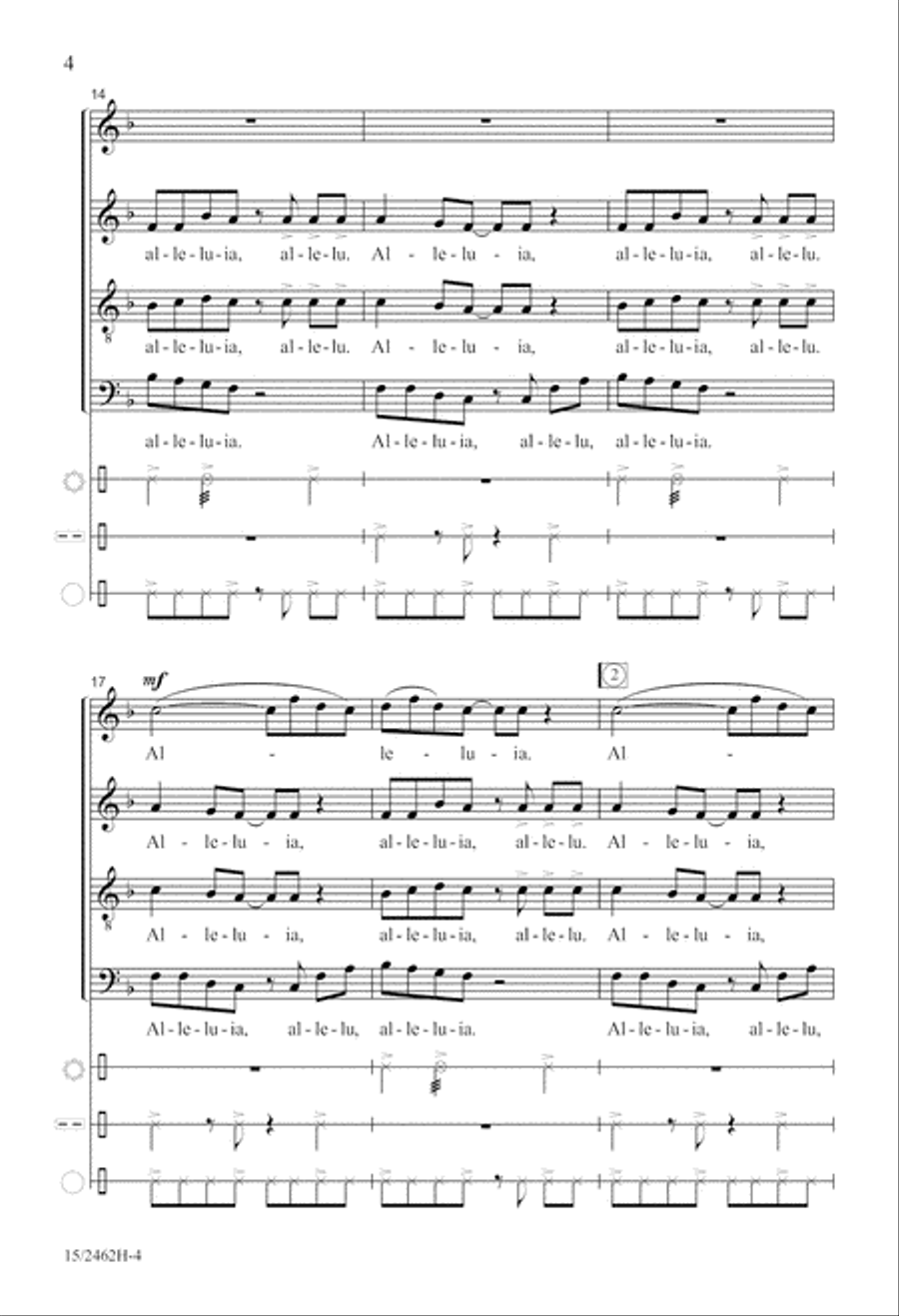 Alleluia, Alleluia! Alleluia, Alleluia! 4-Part scores gallery preview page 5