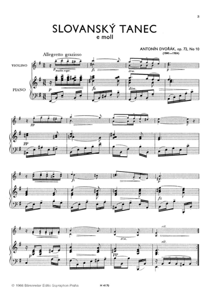Slawischer Tanz no. 10 e-Moll, op. 72