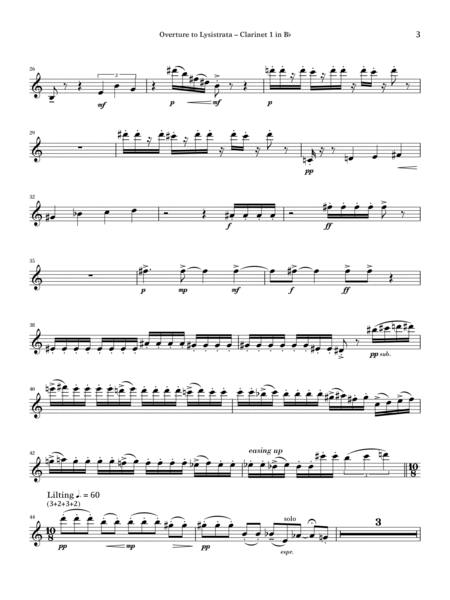 Overture to Lysistrata (arr. Peter Stanley Martin) - Clarinet 1 in Bb