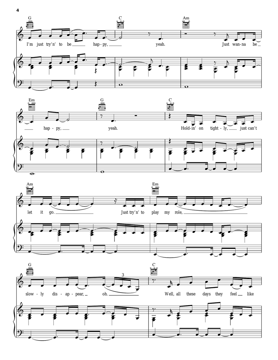 Happy Happy Piano, Vocal, Guitar scores gallery preview page 4