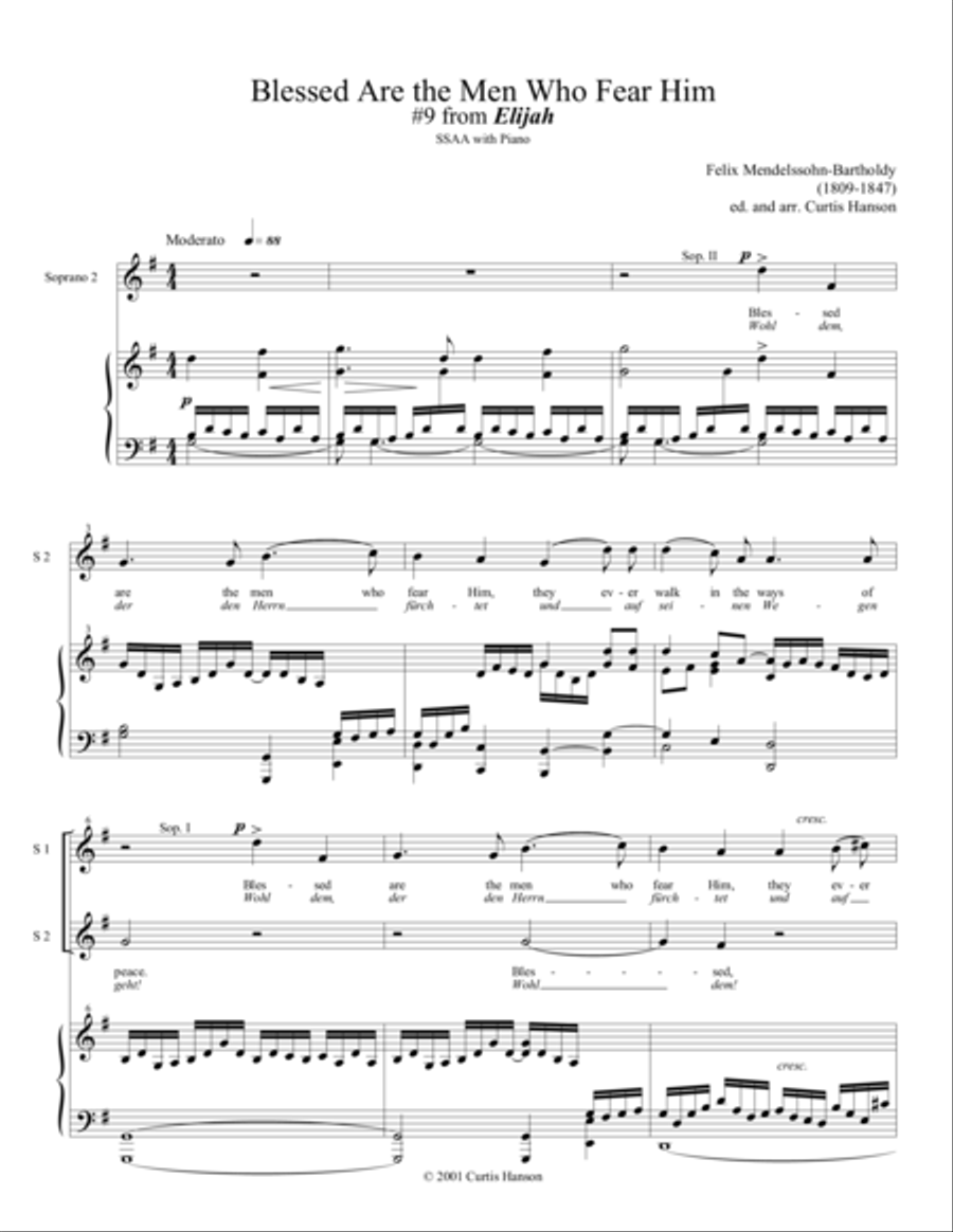 Blessed Are the Men Who Fear Him (SSAA) SSAA scores gallery preview page 1