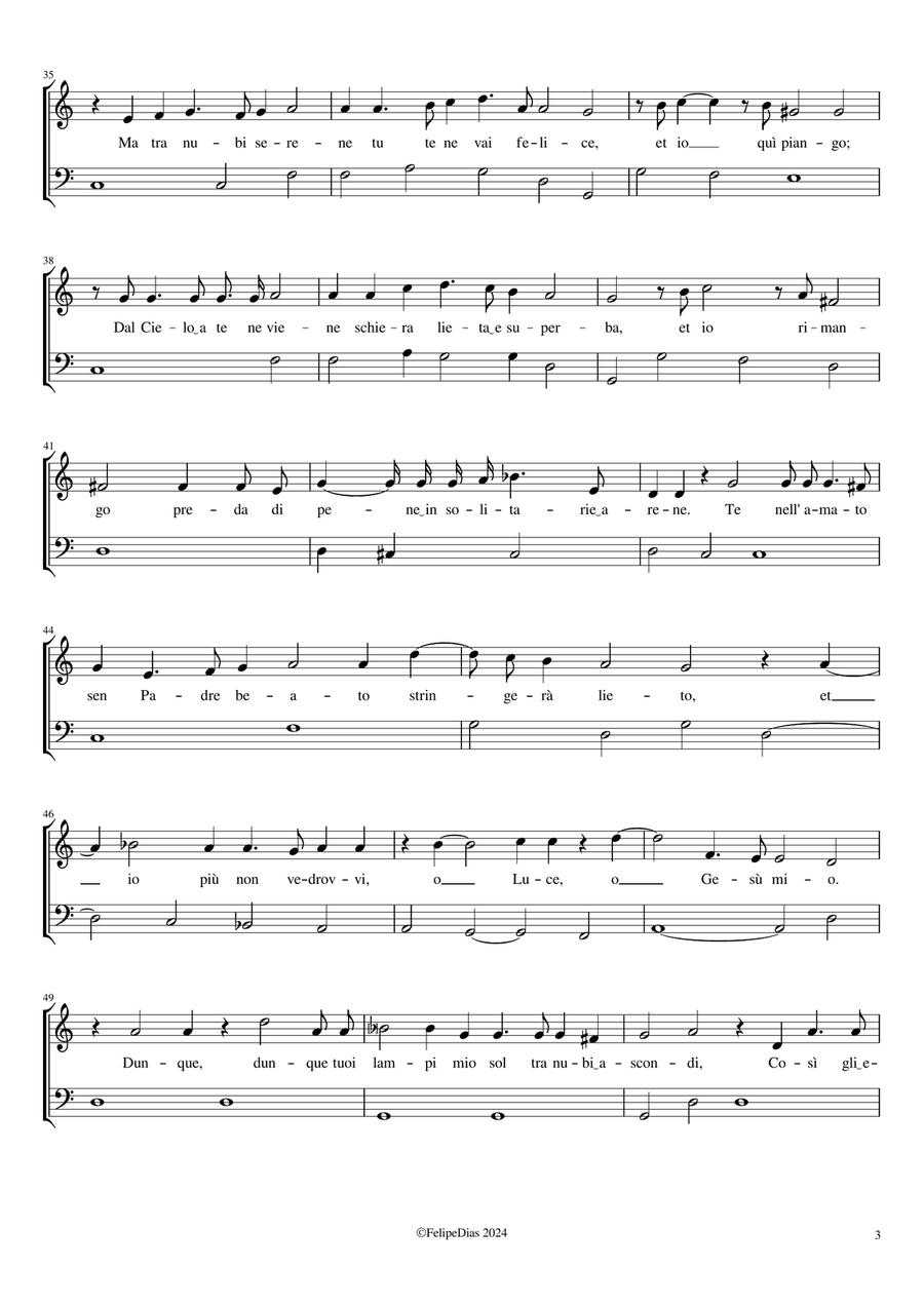 Lamento della Maddalena: Lasciatemi morire Voice Solo scores gallery preview page 3