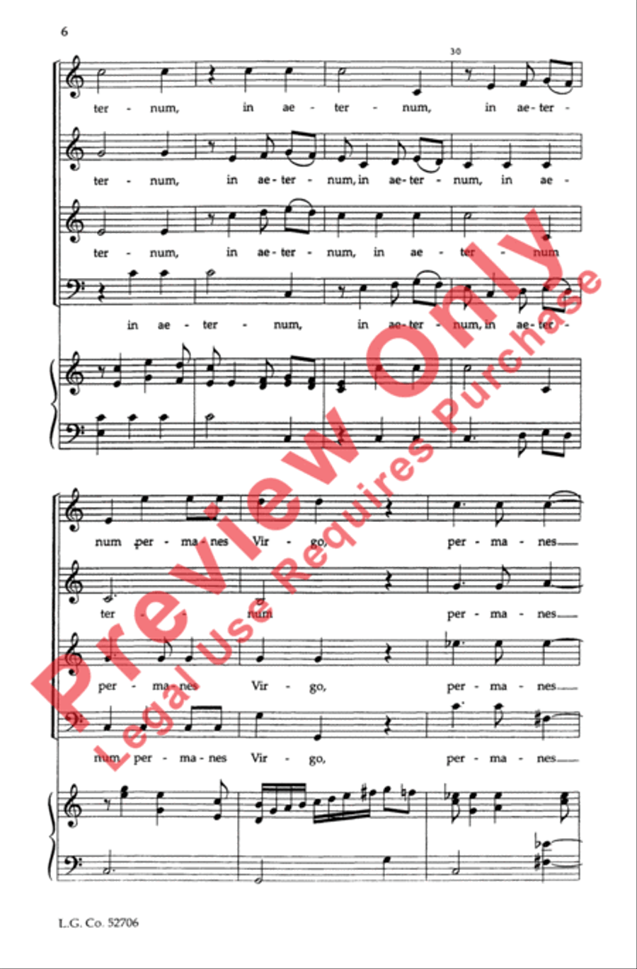 Beata Es Virgo Maria 4-Part scores gallery preview page 6