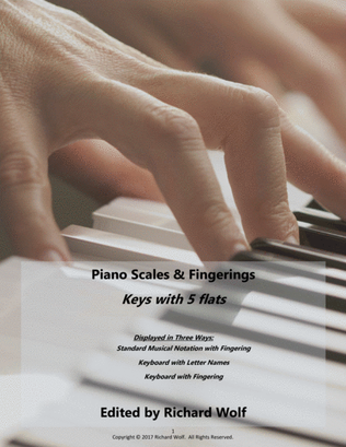 Piano Scales and Fingerings - Keys with 5 flats