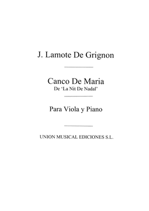 Book cover for Canco De Maria