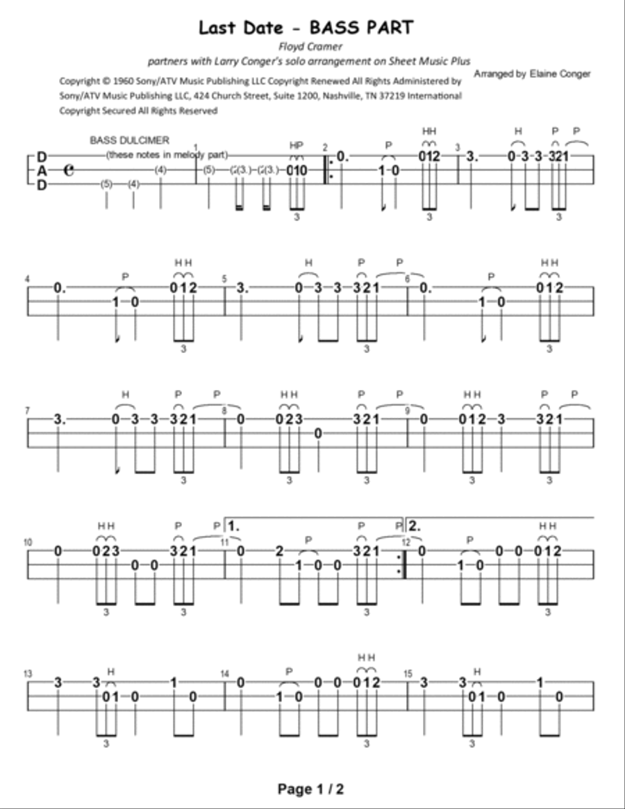 Last Date Dulcimer scores gallery preview page 2