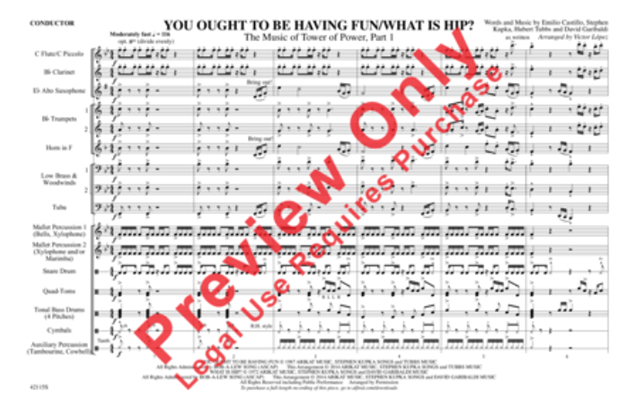 You Ought to Be Having Fun / What Is Hip? Marching Band scores gallery preview page 2