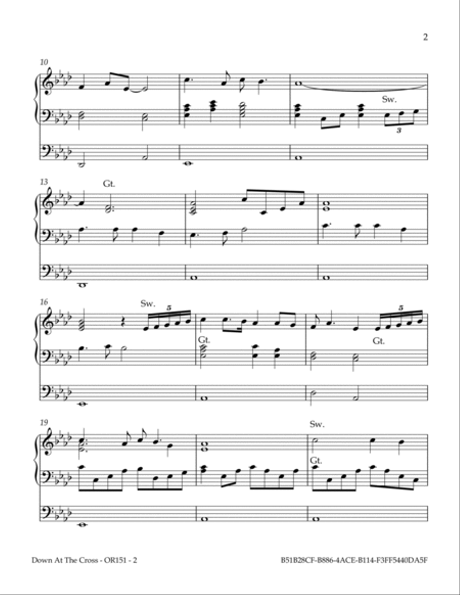 Down At The Cross Organ Solo scores gallery preview page 3