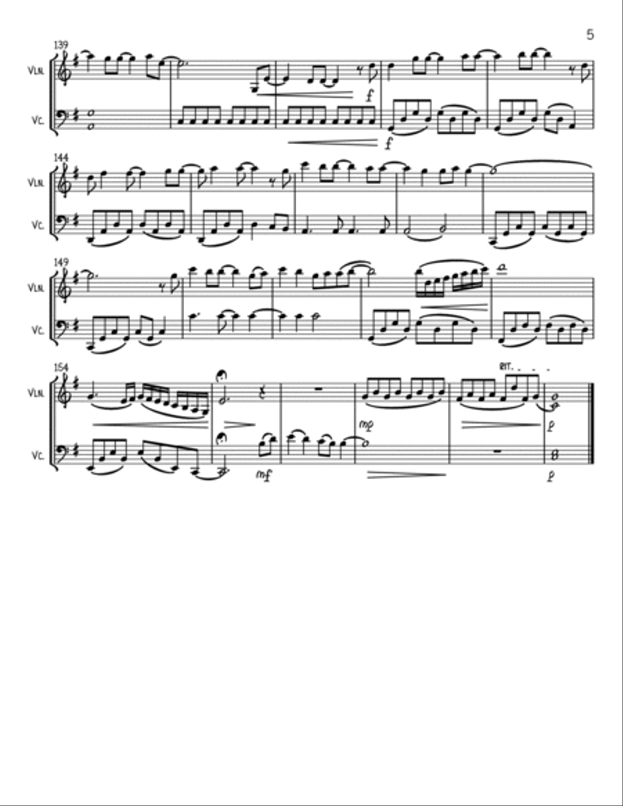 A Million Dreams String Duet scores gallery preview page 5