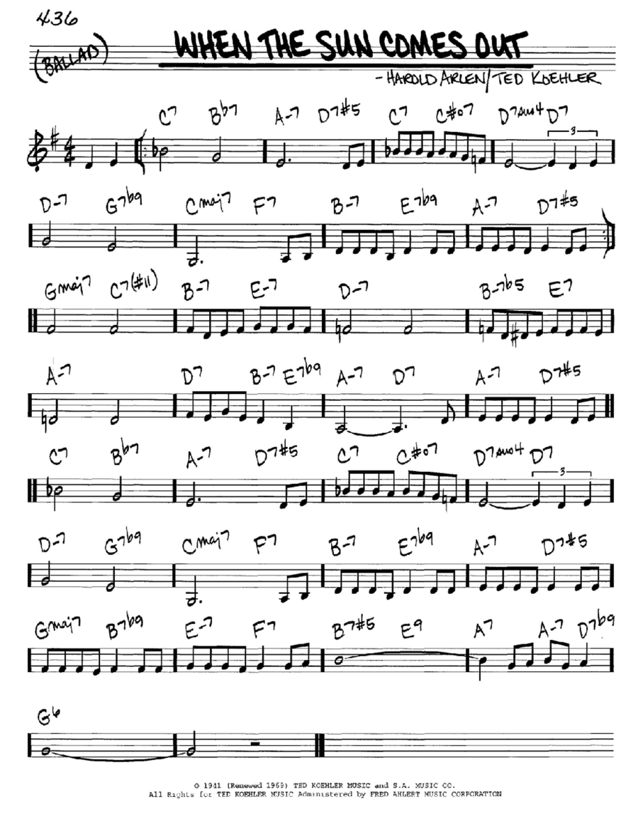 When The Sun Comes Out When The Sun Comes Out C Instrument scores gallery preview page 1
