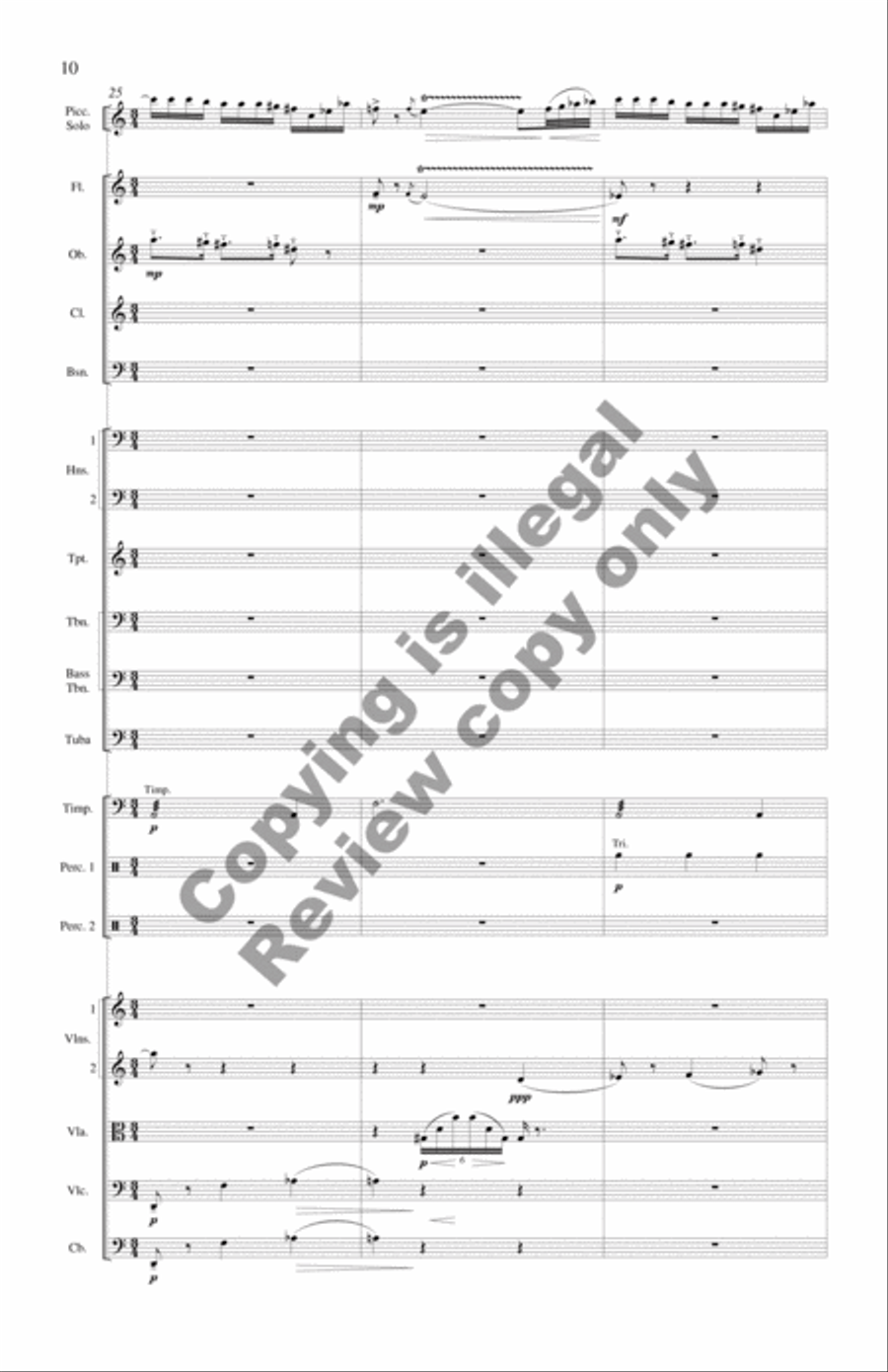 Concerto for Piccolo Solo and Chamber Orchestra (Additional Full Score) Chamber Orchestra scores gallery preview page 11