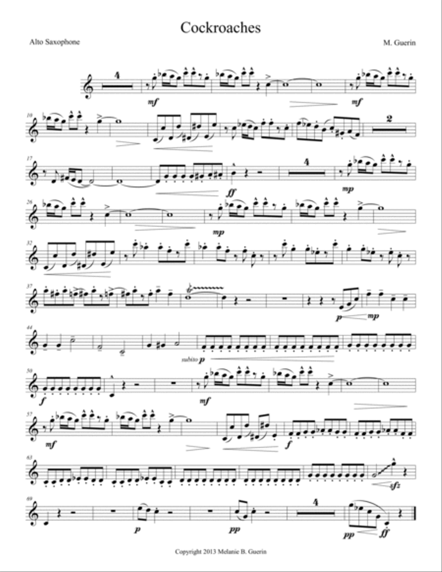 Cockroaches- parts Small Ensemble scores gallery preview page 2