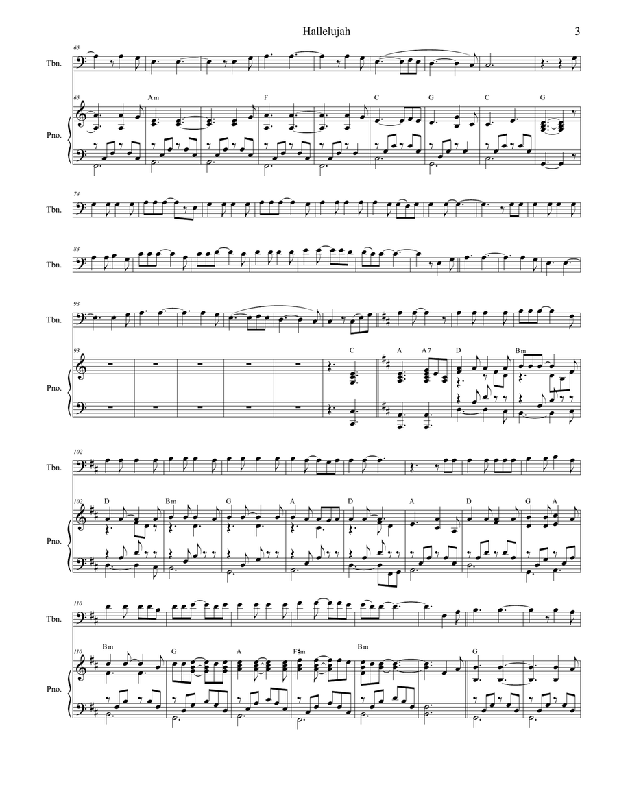 Hallelujah Piano scores gallery preview page 3