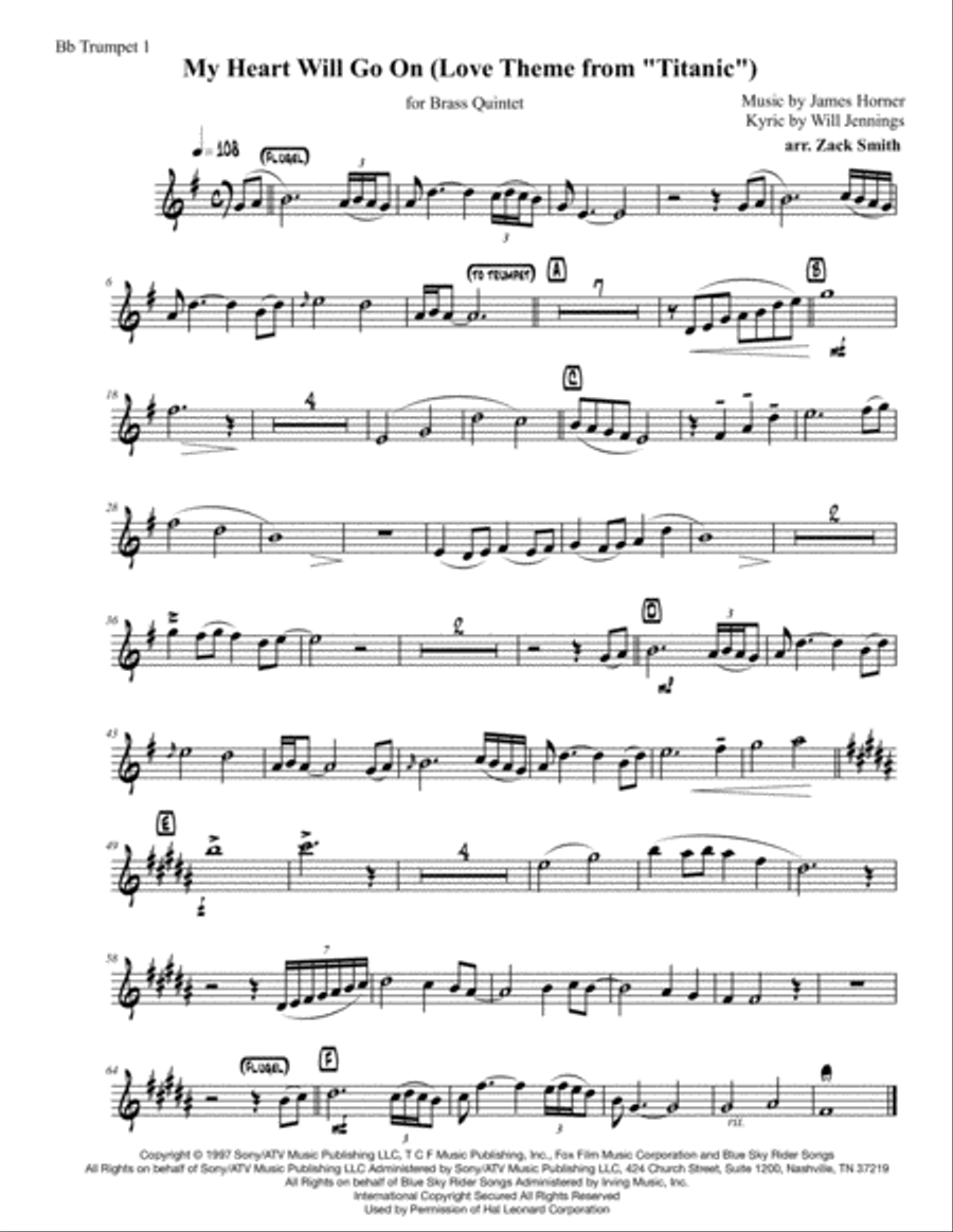 My Heart Will Go On (Love Theme from Titanic) Brass Ensemble scores gallery preview page 5