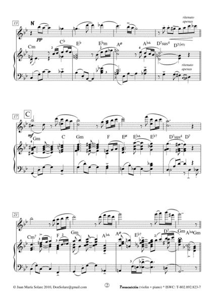 Premonición [violin + piano]
