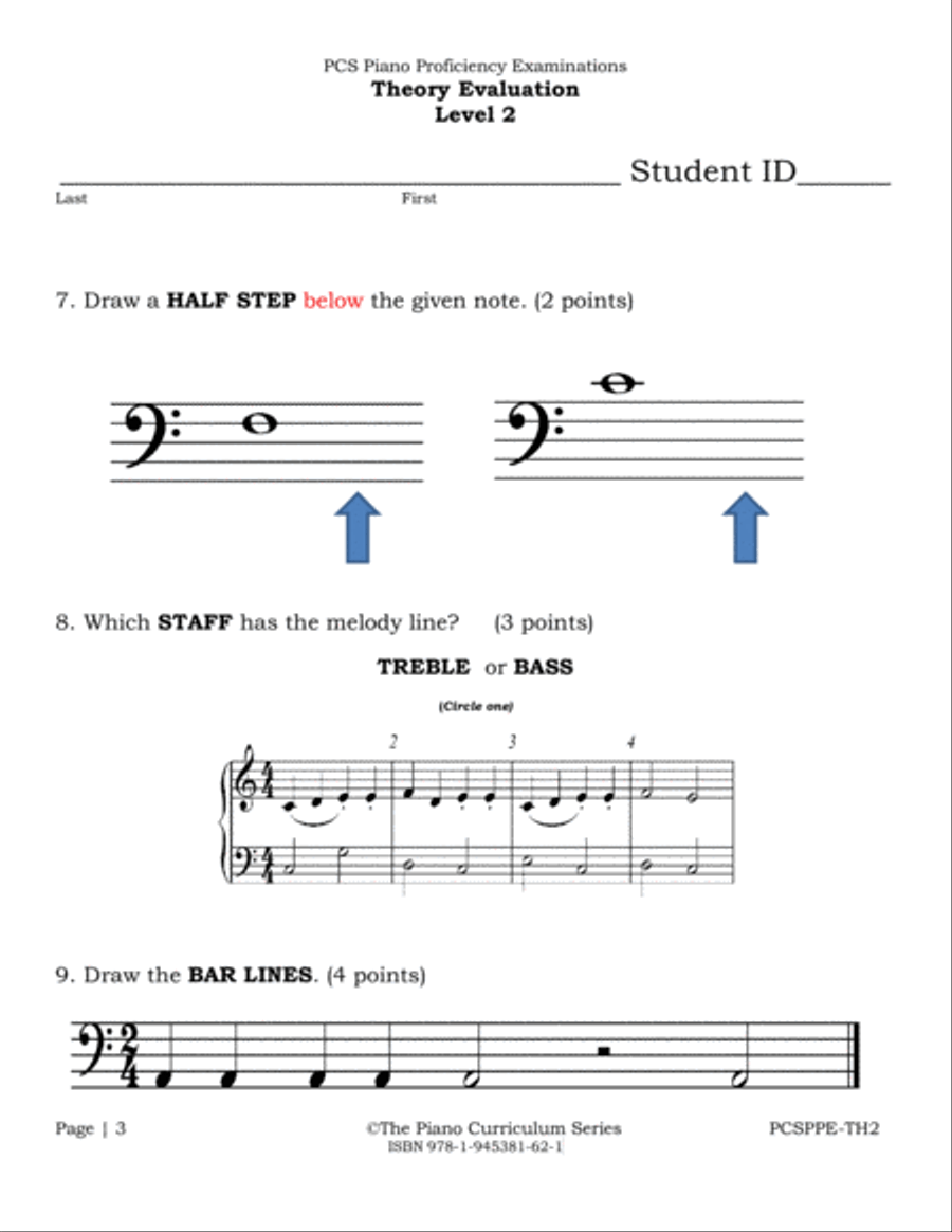 PCS Theory Evaluation-Level 2 Piano Method scores gallery preview page 4