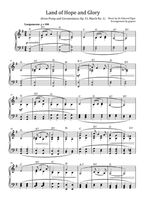 Land of Hope and Glory (from Pomp and Circumstance, Op. 31, March No. 1) with chords