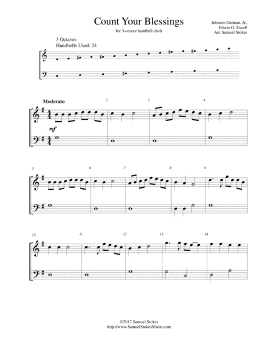Count Your Blessings - for 3-octave handbell choir 3-Octaves scores gallery preview page 1