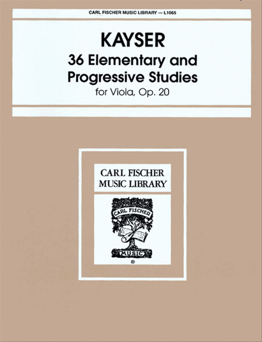 36 Elementary and Progressive Studies For Viola, Op. 20