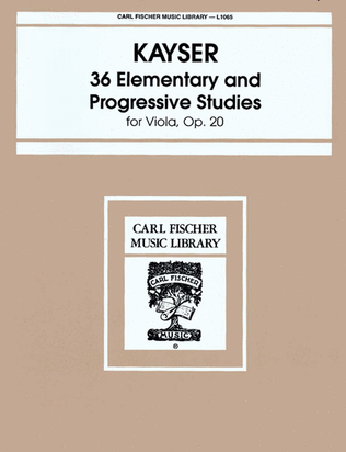 Book cover for 36 Elementary and Progressive Studies For Viola, Op. 20