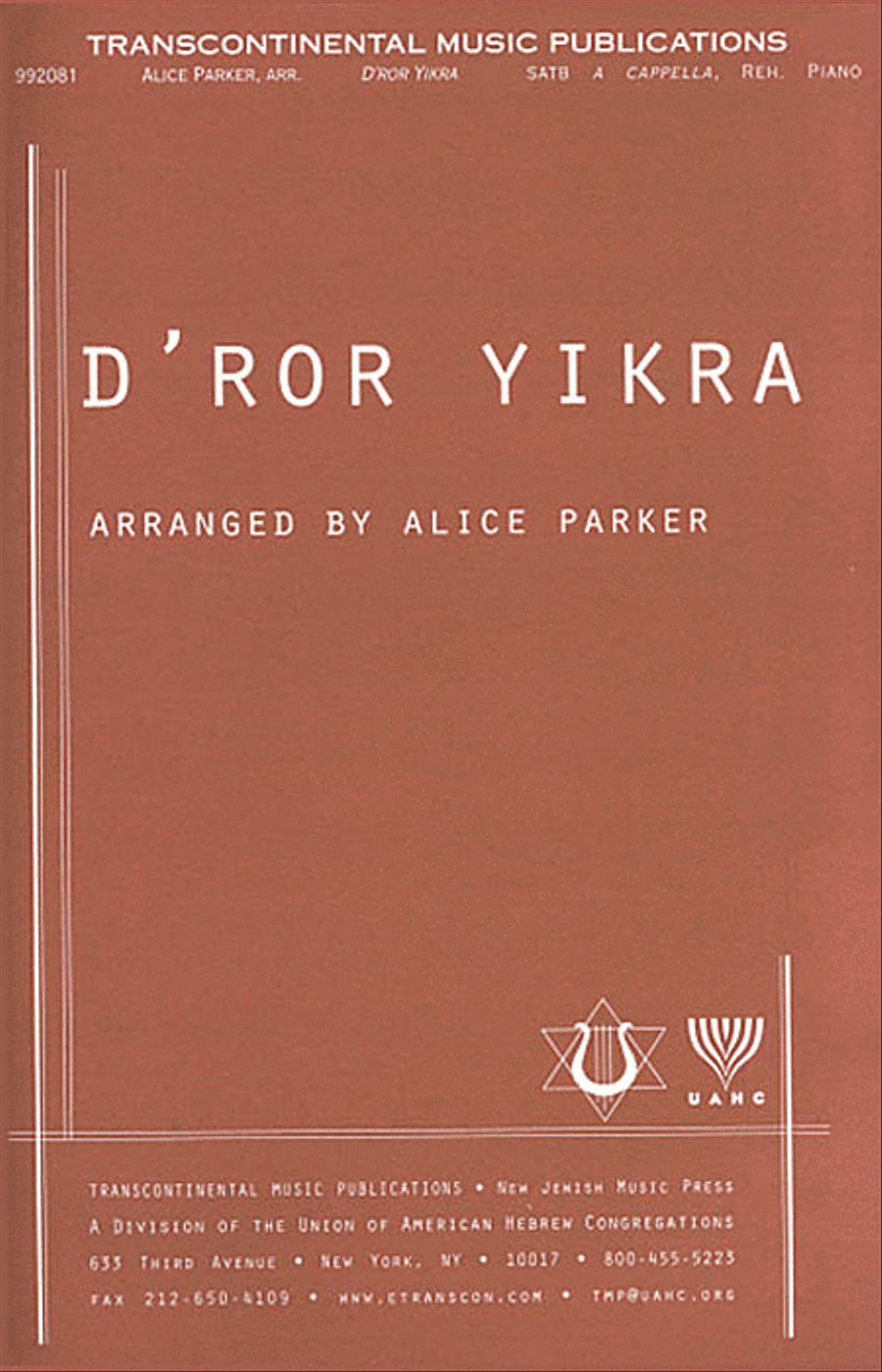 D'ror Yikra 4-Part scores gallery preview page 1