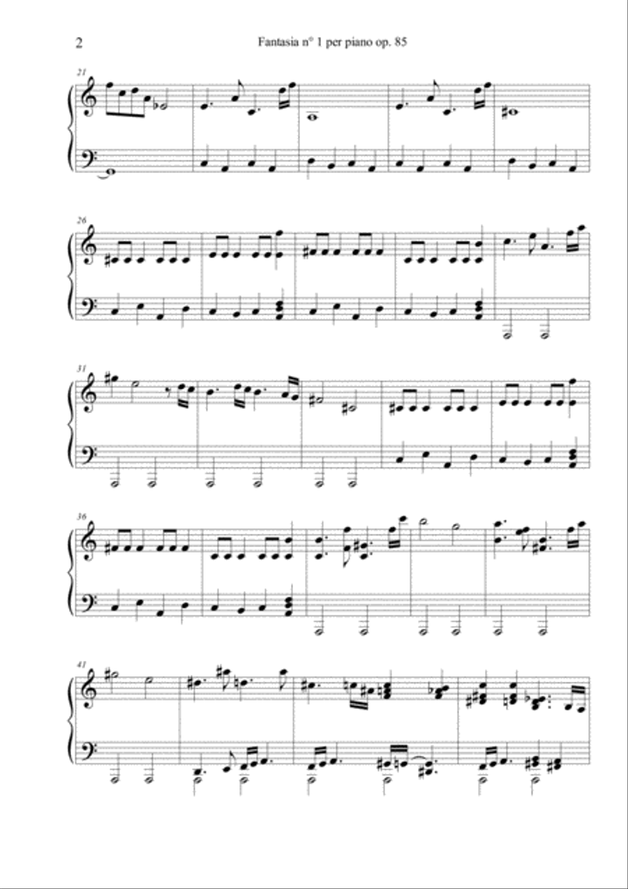 Fantasia n° 1 per piano op. 85 Piano Solo scores gallery preview page 2