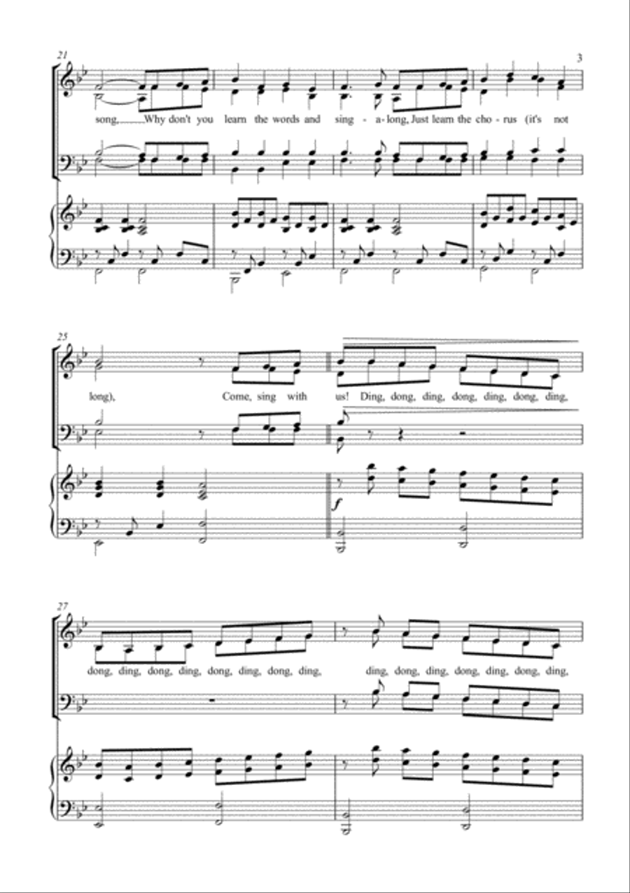 (This is our) Cheesy Christmas Song 4-Part scores gallery preview page 3