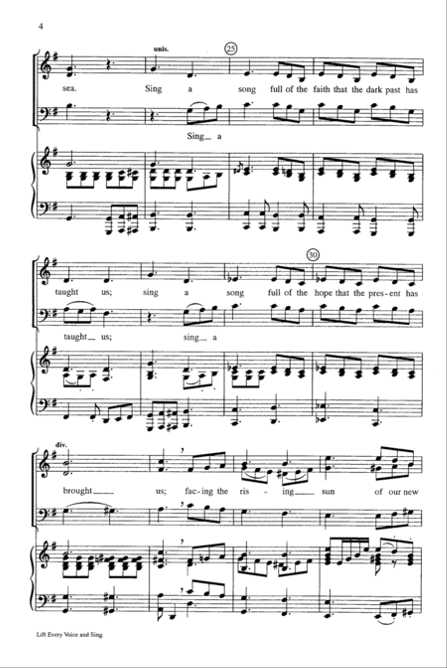 Lift Every Voice and Sing Divisi scores gallery preview page 4