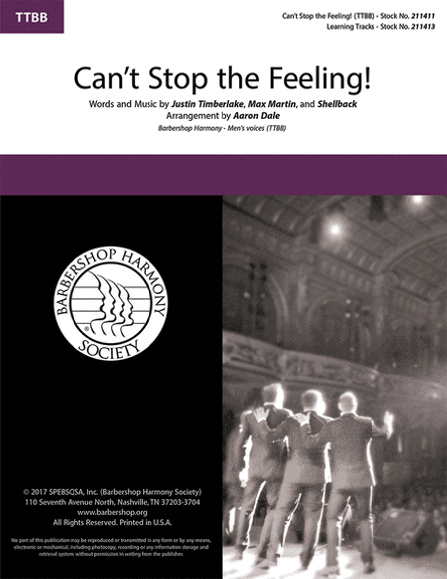 Can't Stop the Feeling! TTBB scores gallery preview page 1