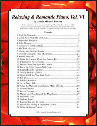 Book cover for Relaxing & Romantic Piano, Vol. VI