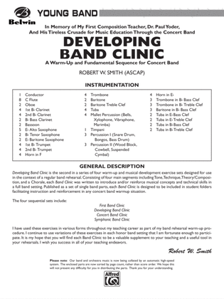 Book cover for Developing Band Clinic (A Warm-Up and Fundamental Sequence for Concert Band): Score