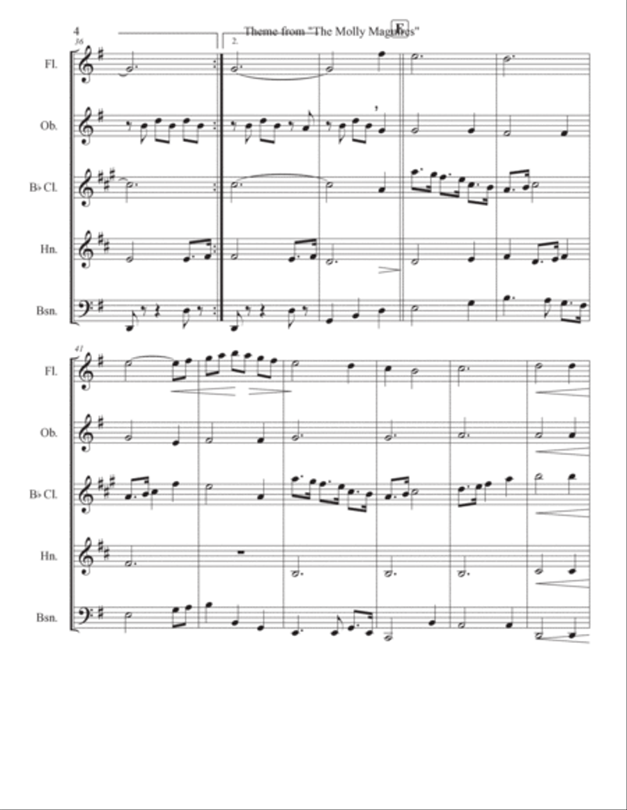 The Molly Maguires The Molly Maguires Woodwind Quintet scores gallery preview page 4