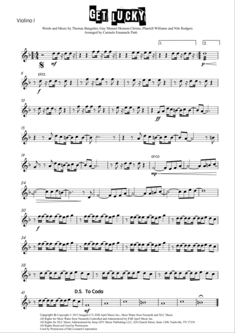 Get Lucky Get Lucky String Quartet scores gallery preview page 4