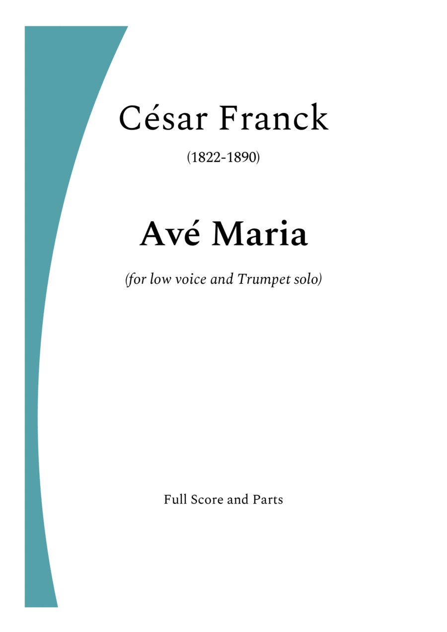 Avé Maria - César Franck for Low Voice (Cm) and Trumpet Solo Trumpet Solo scores gallery preview page 1