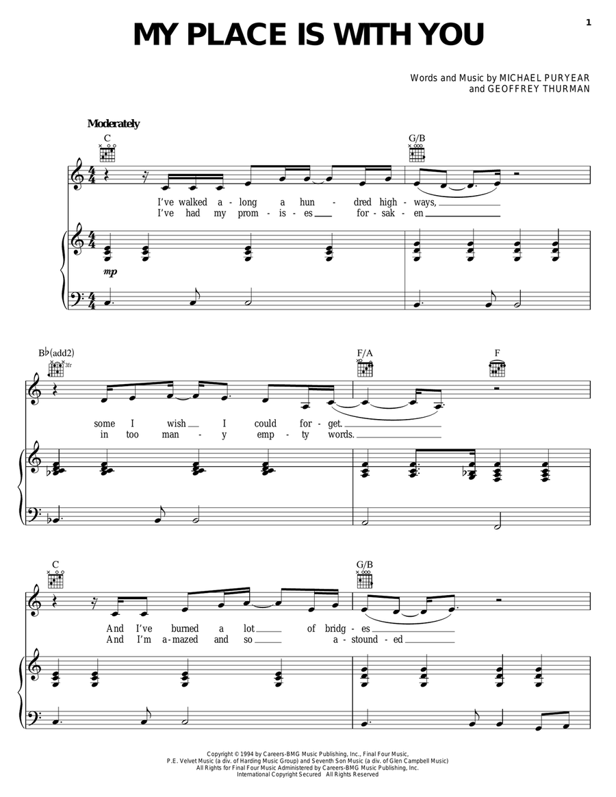 My Place Is With You Guitar scores gallery preview page 1